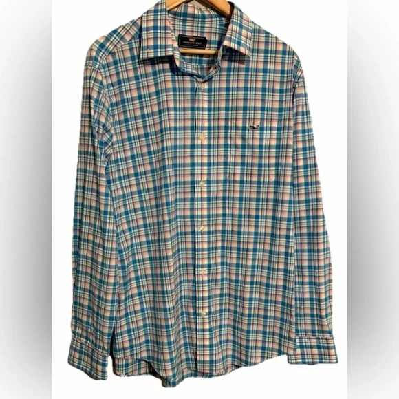 Vineyard Vines Men’s Performance style-long sleeved Button Down Shirt Sz L - Picture 1 of 5